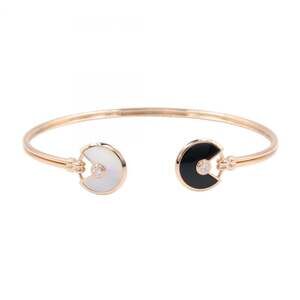 Cartier Amulet Bracelet, Mother of Pearl and Onyx, 18K Pink Gold with Diamond...